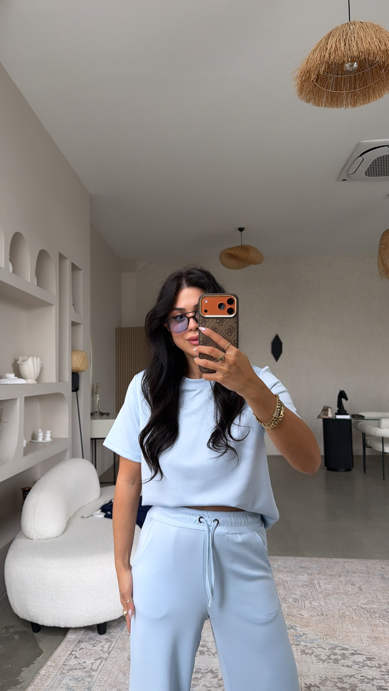 Bebe Mavi İnce Modal Bisiklet Yaka Alt Üst Takım