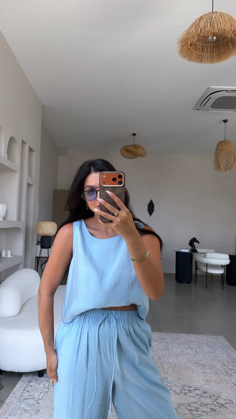 Bebe Mavi Tensel Atlet Pantolon Basic Takım