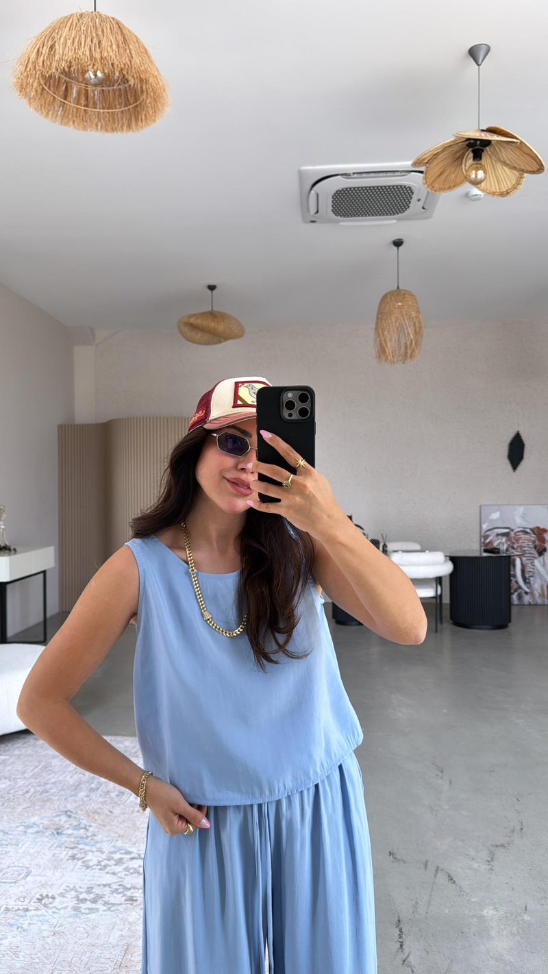 Bebe Mavi Tensel Cepli Takım