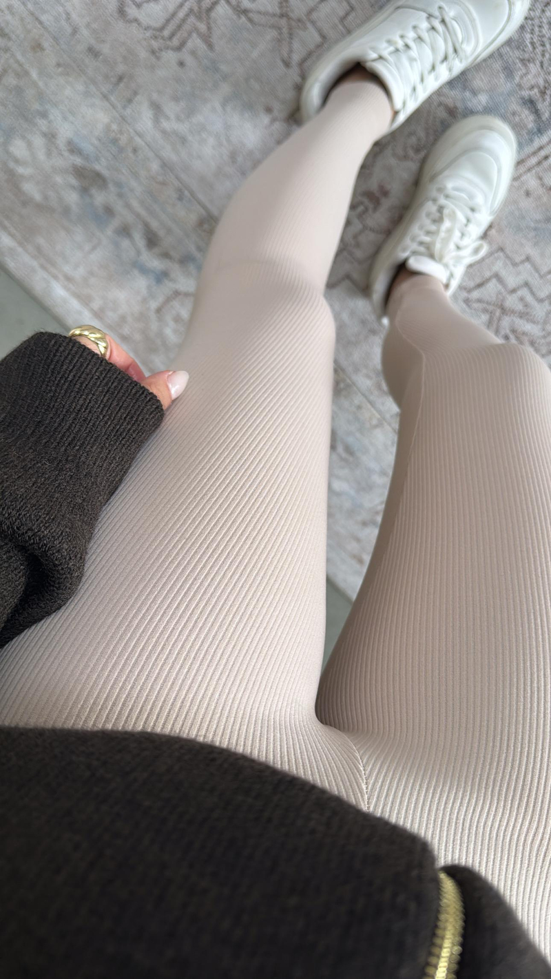 Bej Fitilli Tayt