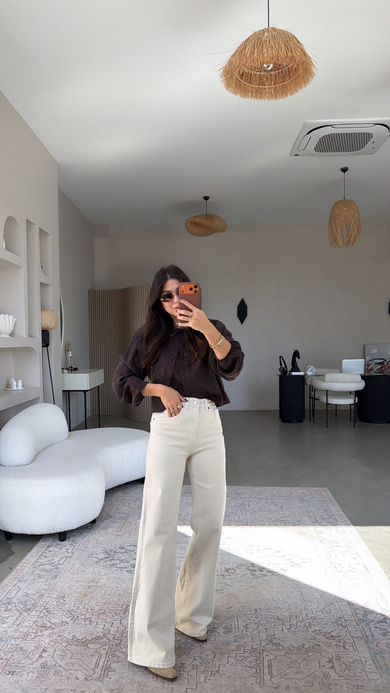 Bej Massi Push Up Destekli Orijinal Jean