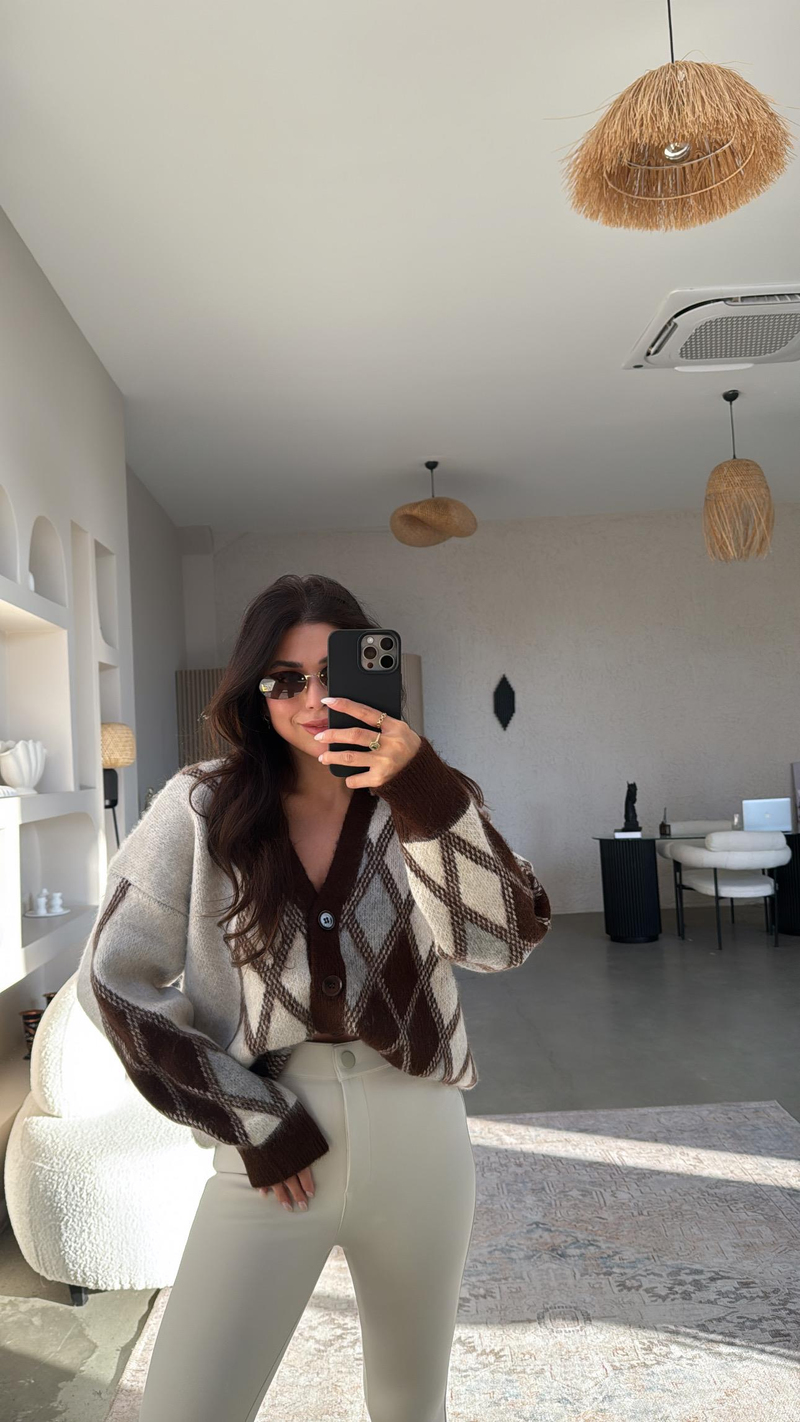 Bej Mat Düğmeli Çelik Tayt Pantolon