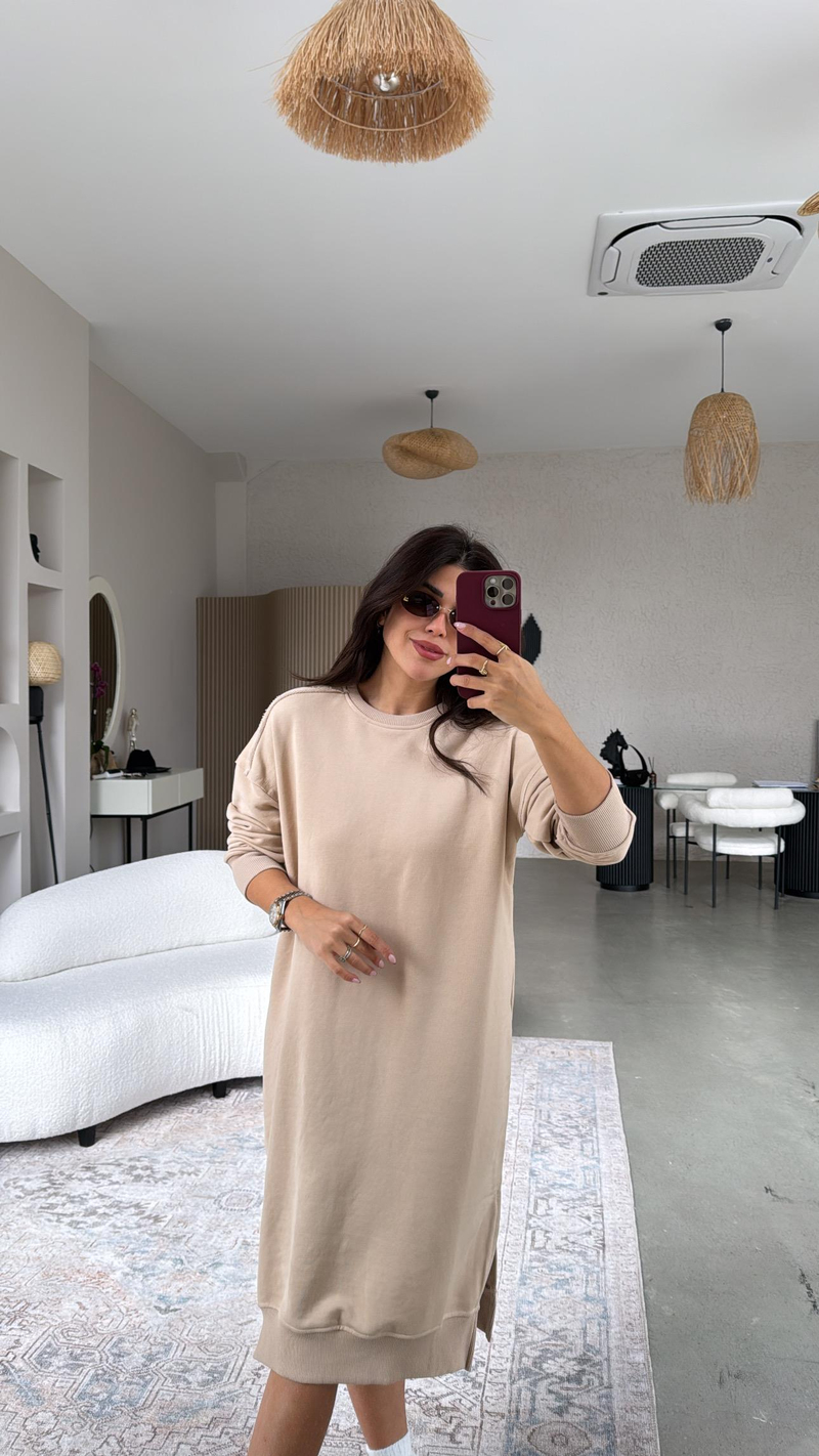 Bej Sweat Elbise
