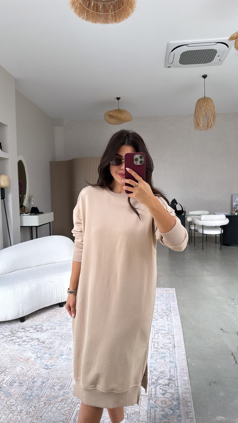 Bej Sweat Elbise