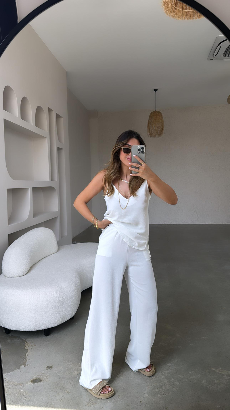 Beyaz Askılı Tiril Takım
