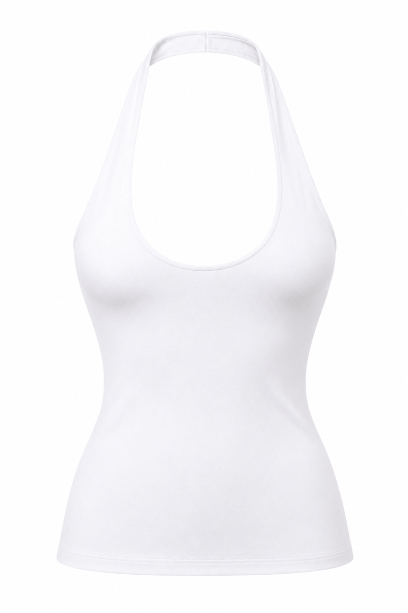 Beyaz Polyamid Halter Top