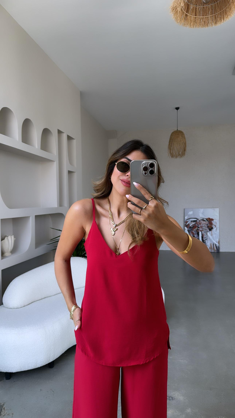 Bordo Askılı Tiril Takım
