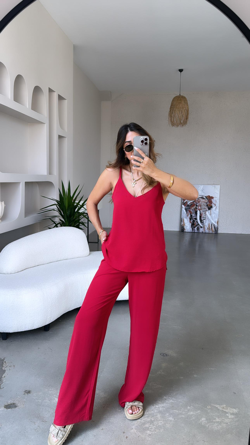 Bordo Askılı Tiril Takım