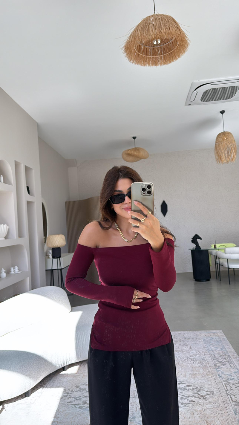 Bordo Modal Drapeli Madonna Bluz