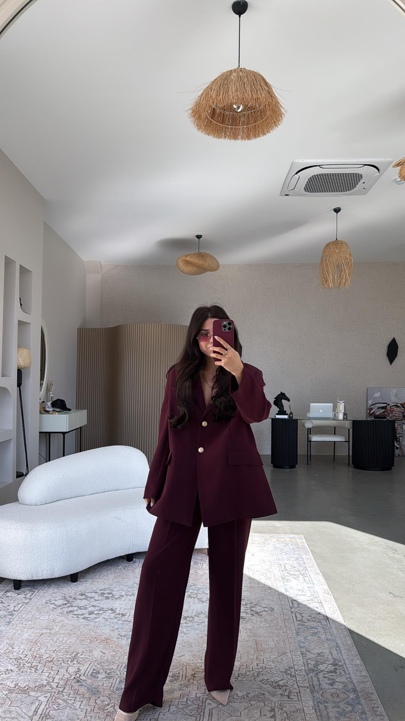 Bordo Premium Ceket Pantolon Takım