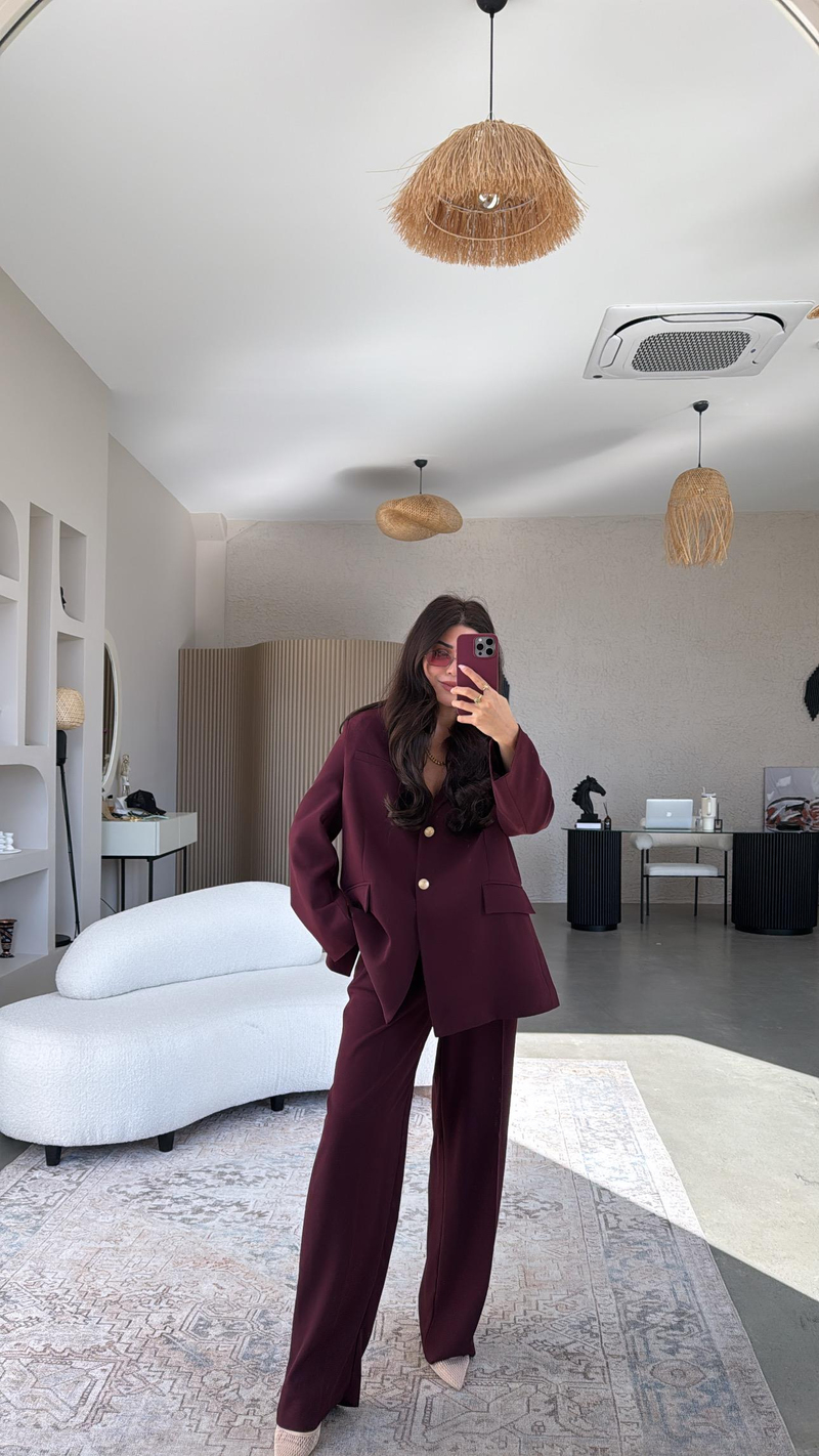 Bordo Premium Ceket Pantolon Takım