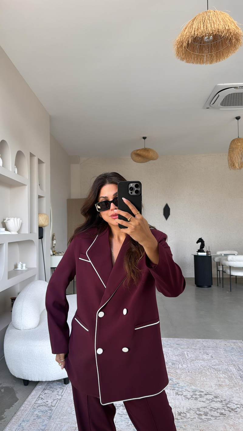 Bordo Premium Ceket Pantolon Takım