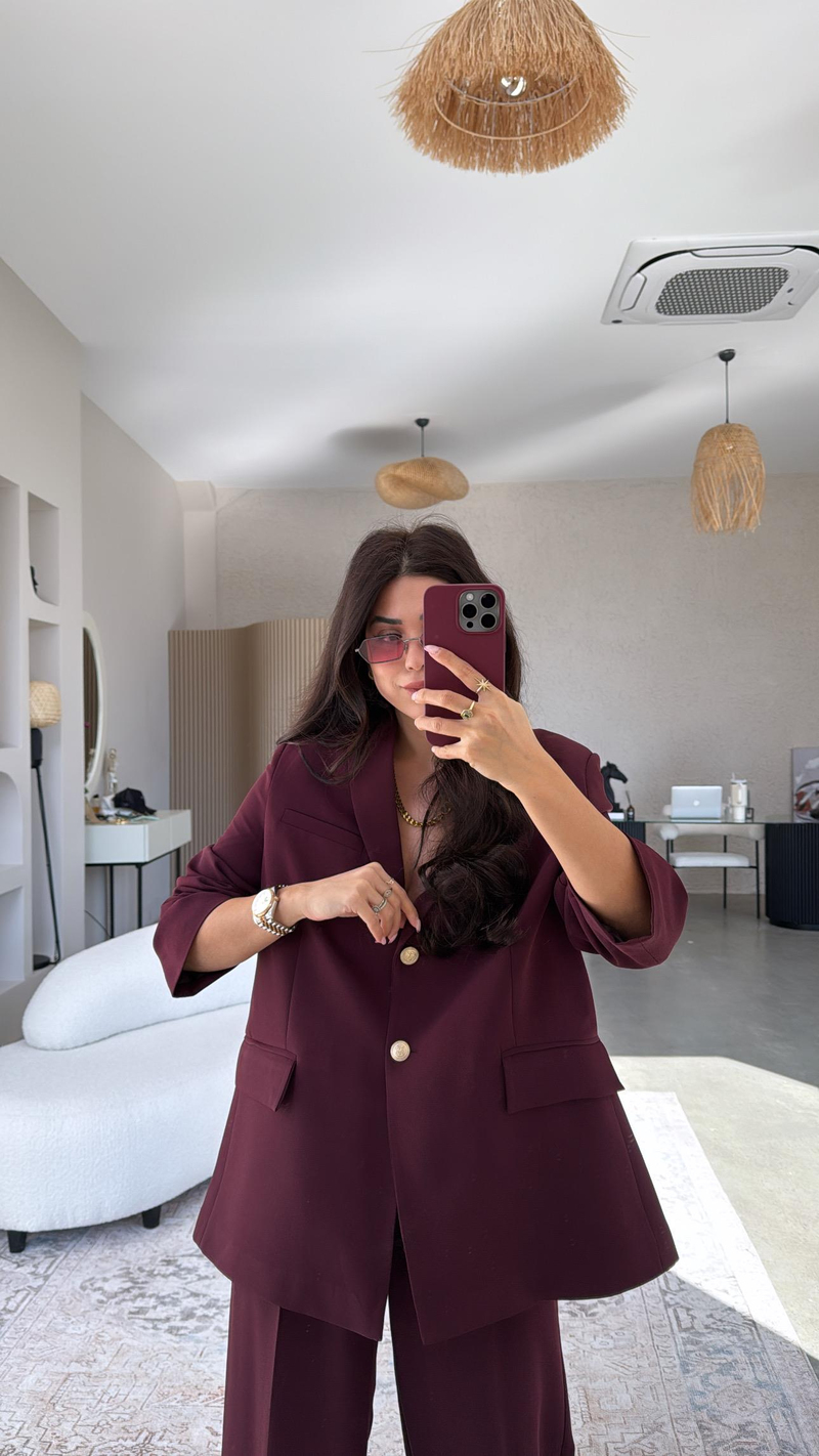 Bordo Premium Ceket Pantolon Takım