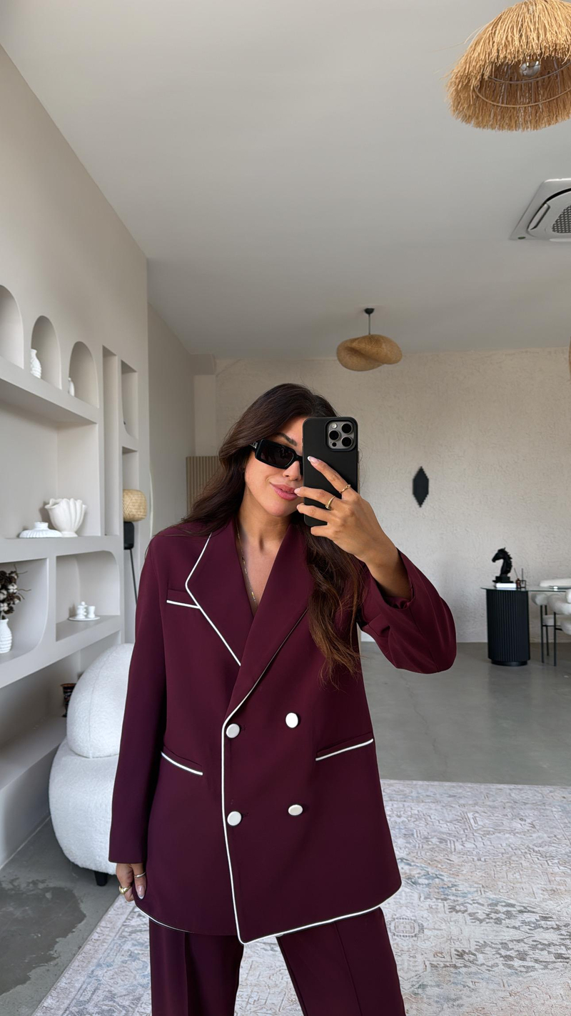 Bordo Premium Ceket Pantolon Takım