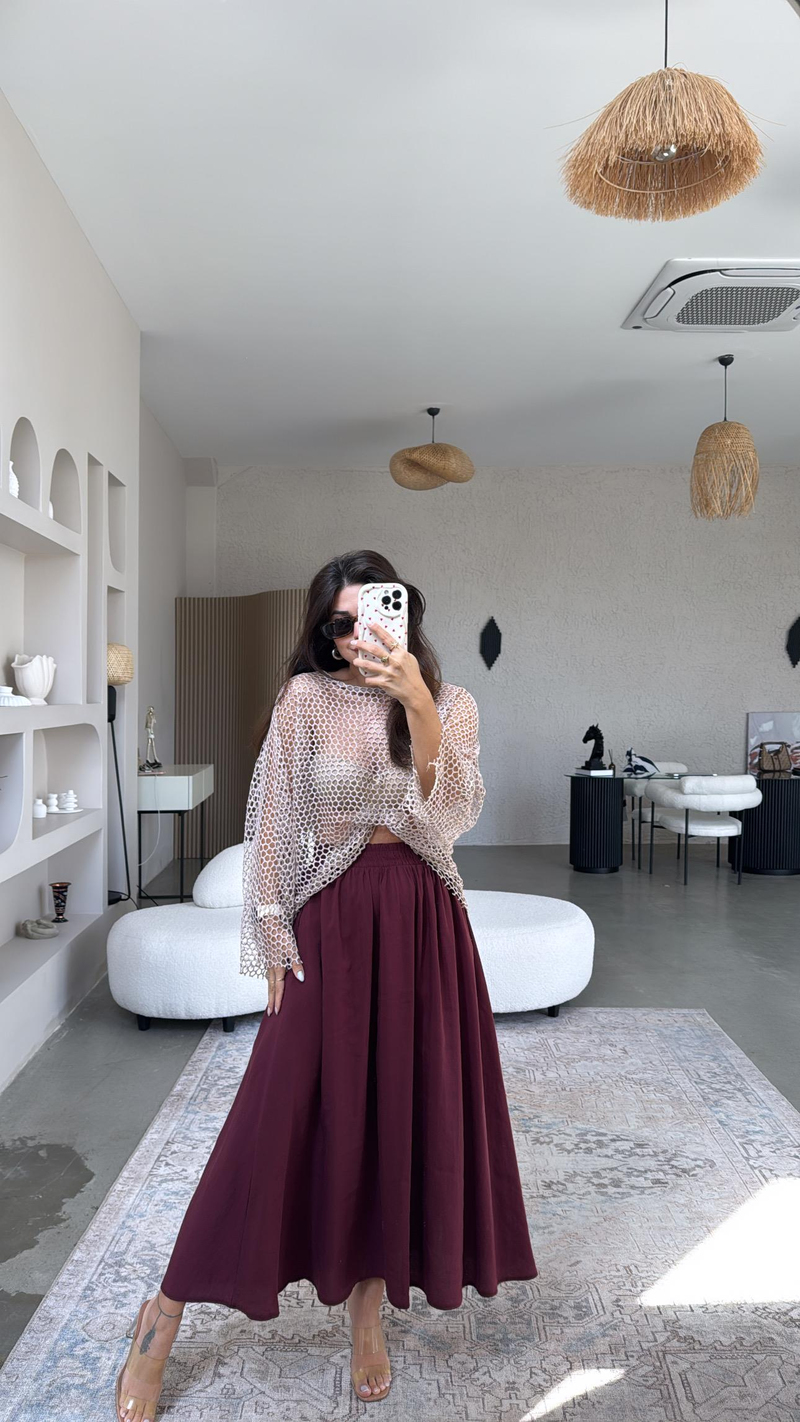 Bordo Tensel Maxi Etek