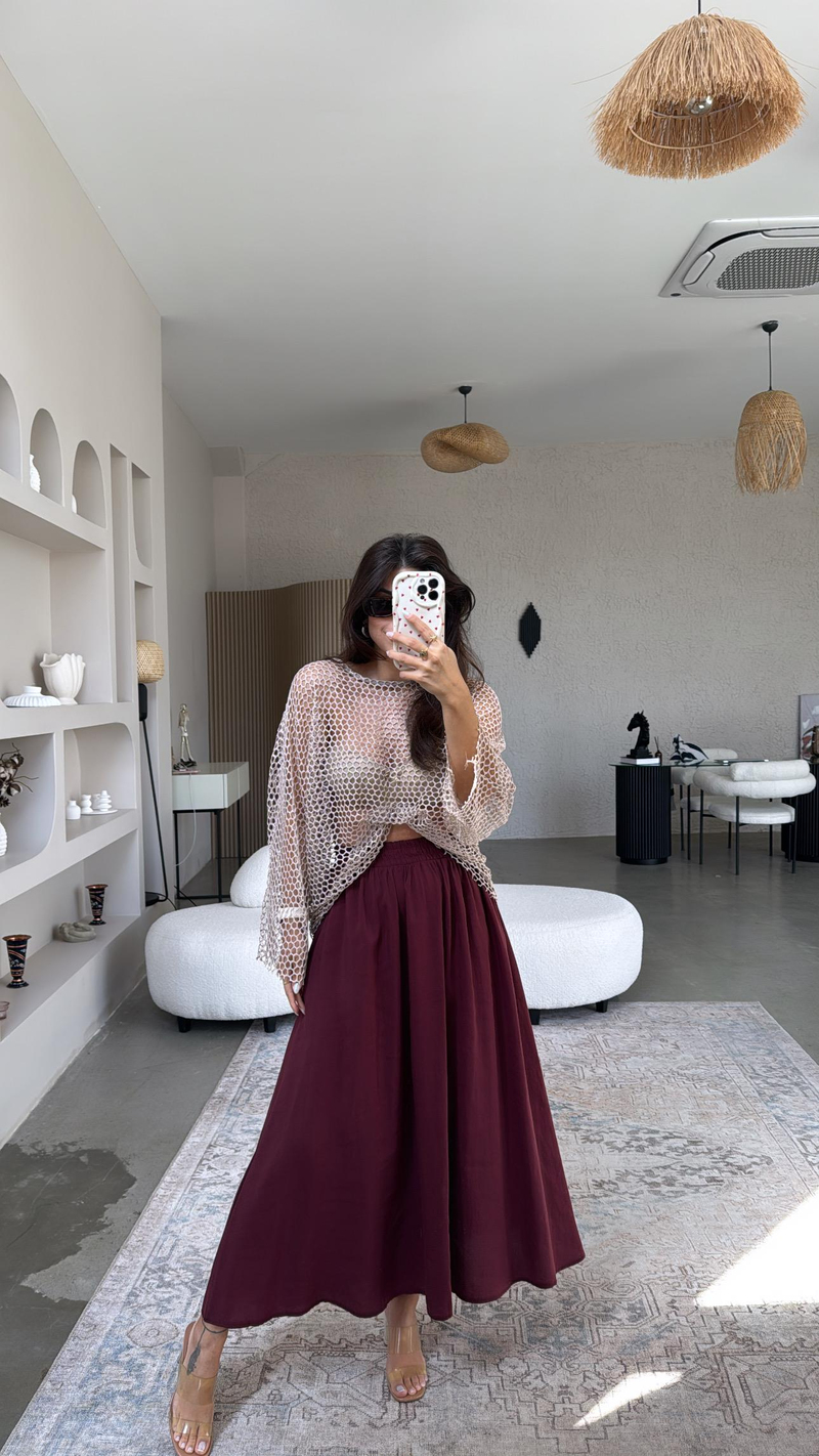 Bordo Tensel Maxi Etek