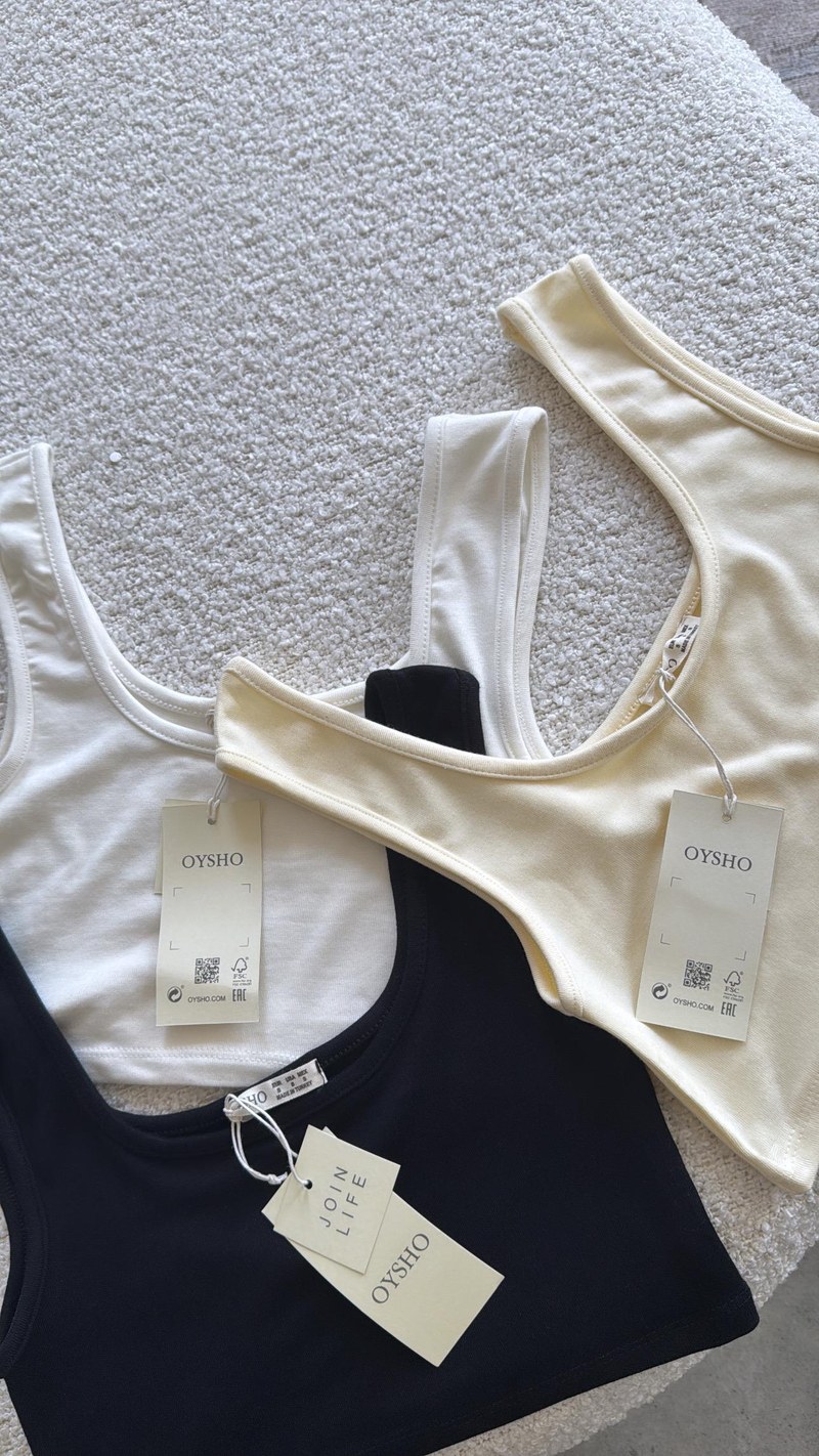 Butter Yellow Oys Kalın Askı Crop Atlet