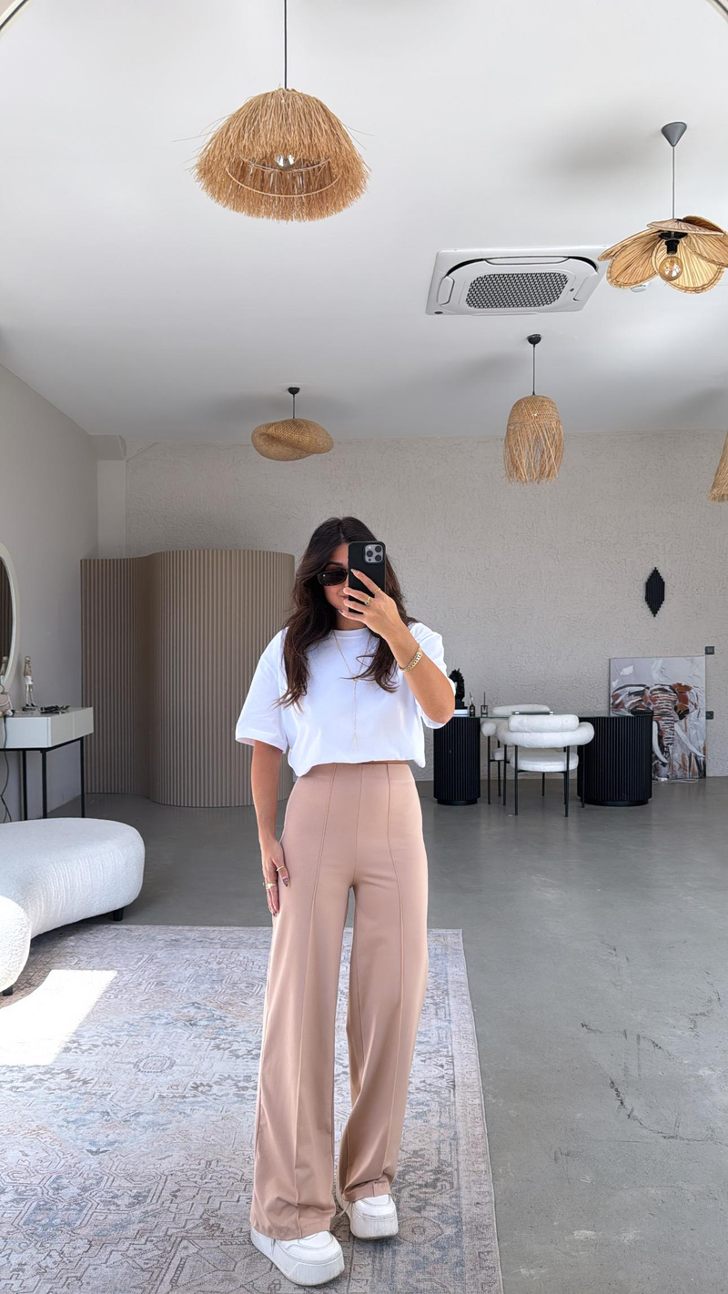 Camel Çımalı Gizli Lastik Pantolon