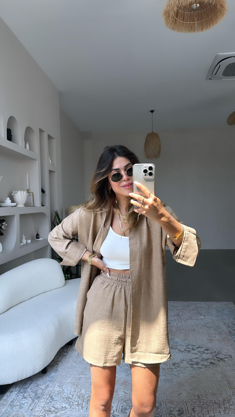 Camel ZR Gömlek Şort Takım