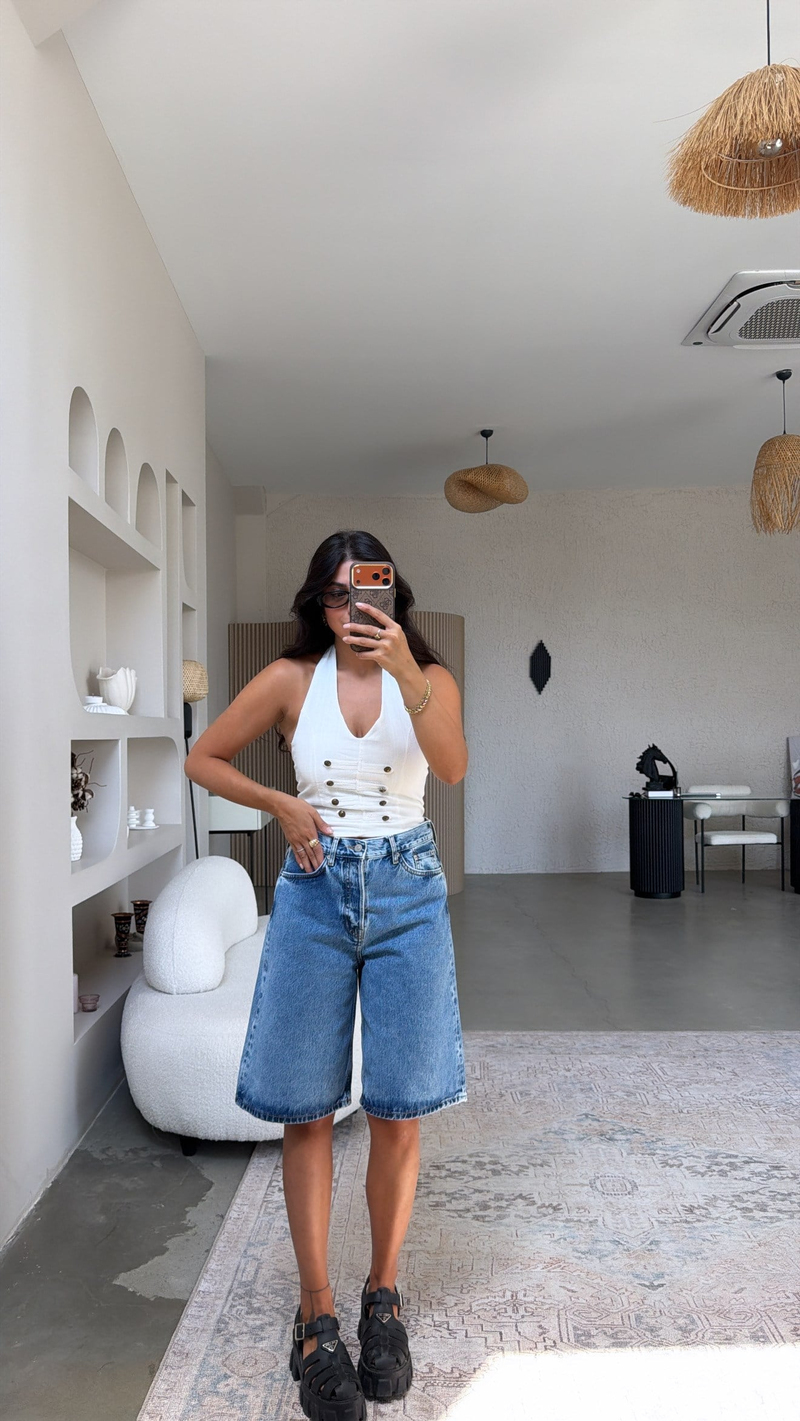 CS Orijinal Jean Kapri Şort