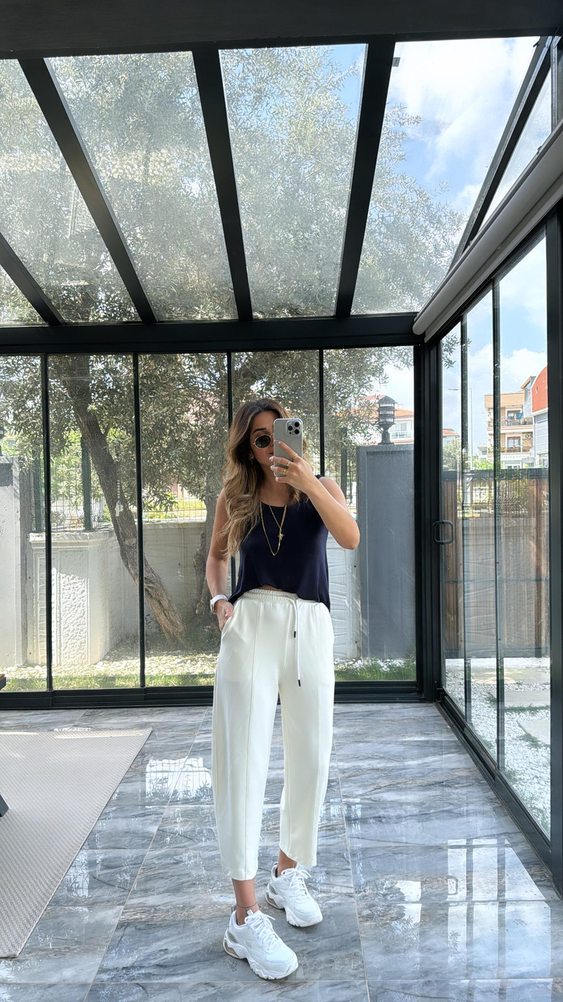 Ekru Çımalı Basic Eşofman