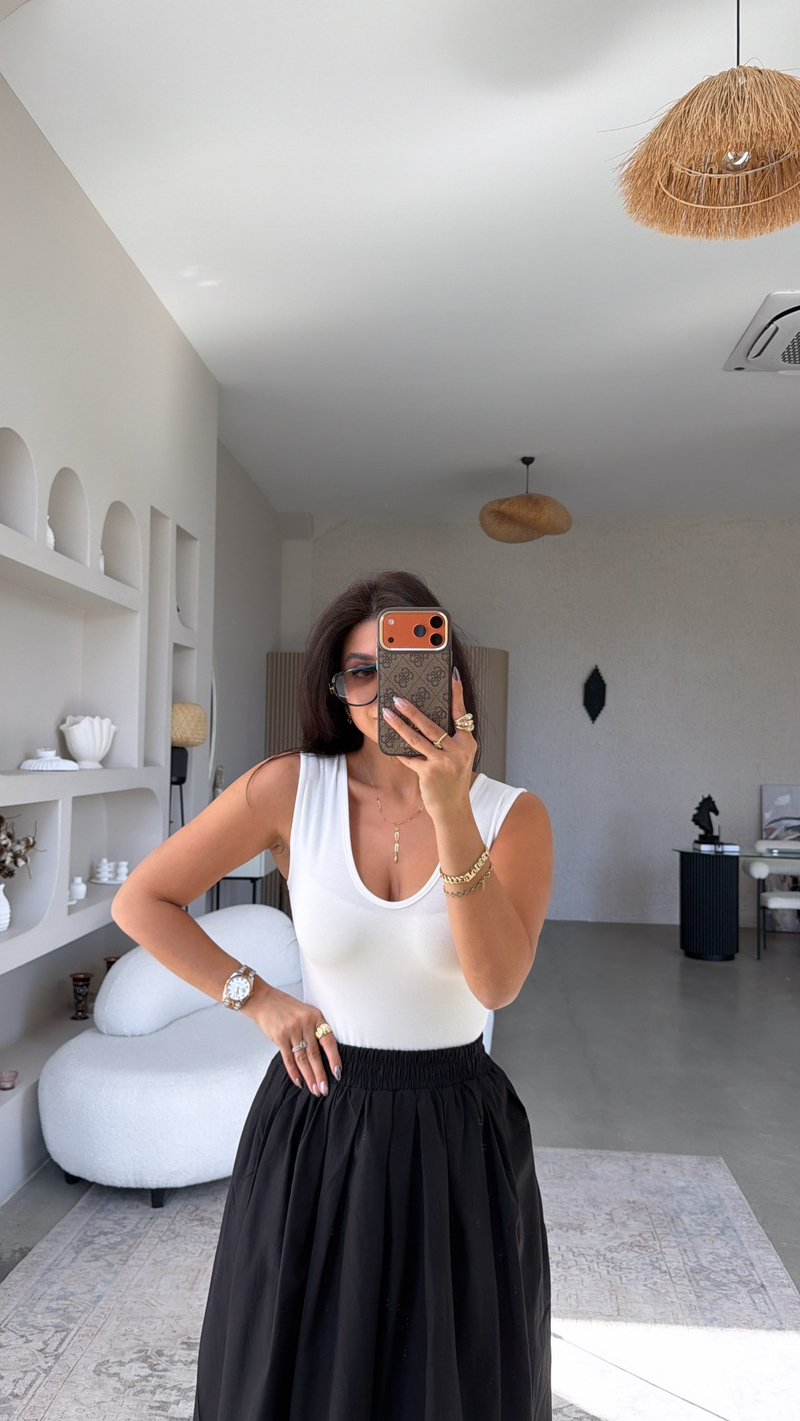 Ekru Pamuk ZR Model Kalın Askılı Alttan Çıtçıtlı Zıbın