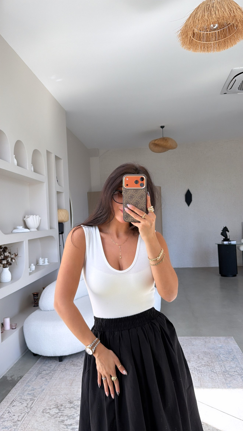 Ekru Pamuk ZR Model Kalın Askılı Alttan Çıtçıtlı Zıbın