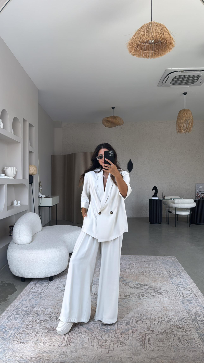 Fildişi Premium Ceket Pantolon Takım