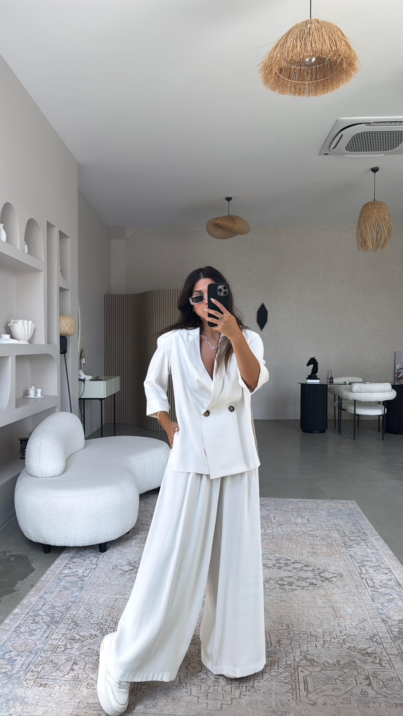 Fildişi Premium Ceket Pantolon Takım