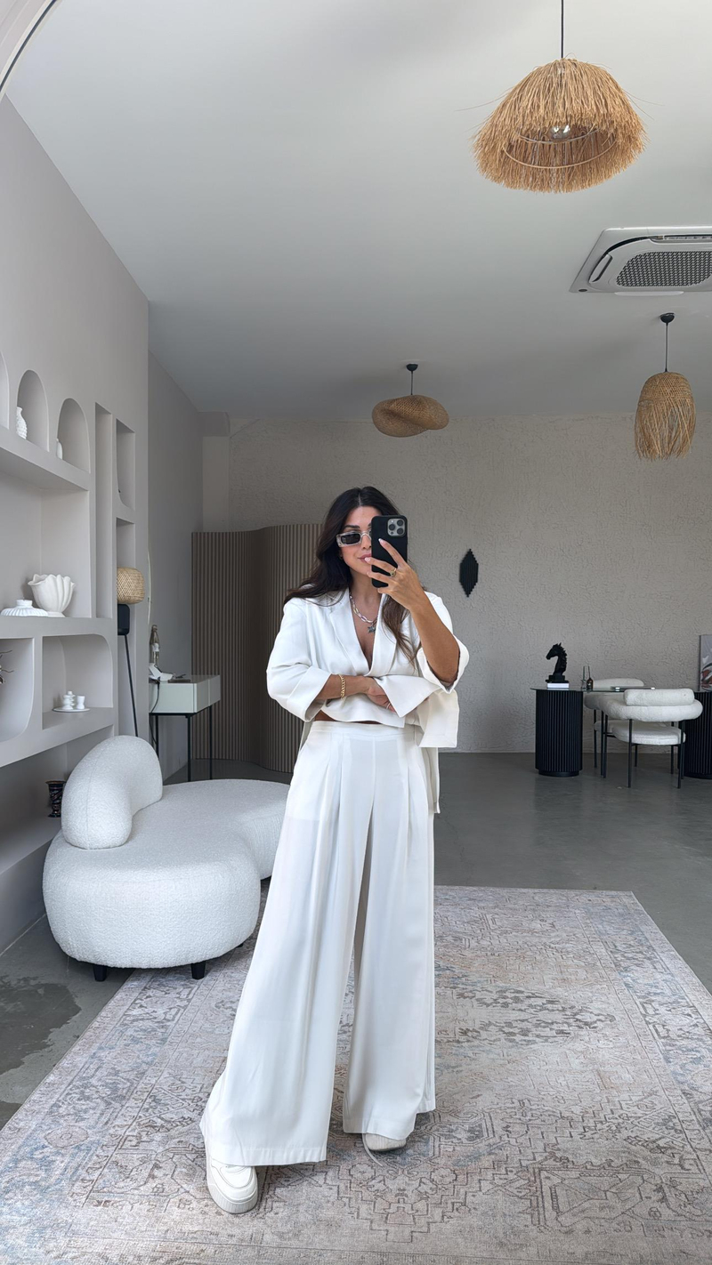 Fildişi Premium Ceket Pantolon Takım