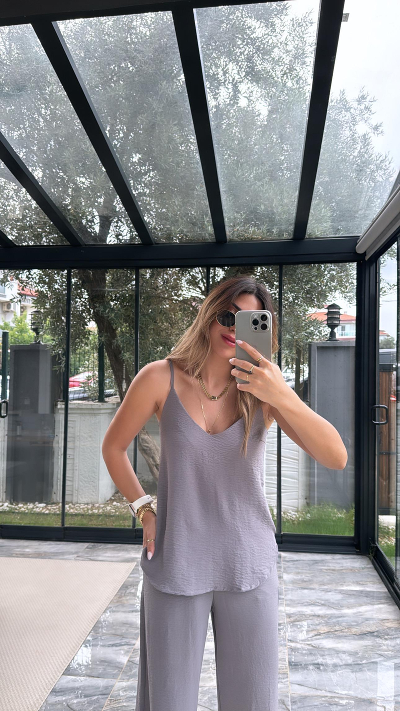 Gri Askılı Tiril Takım