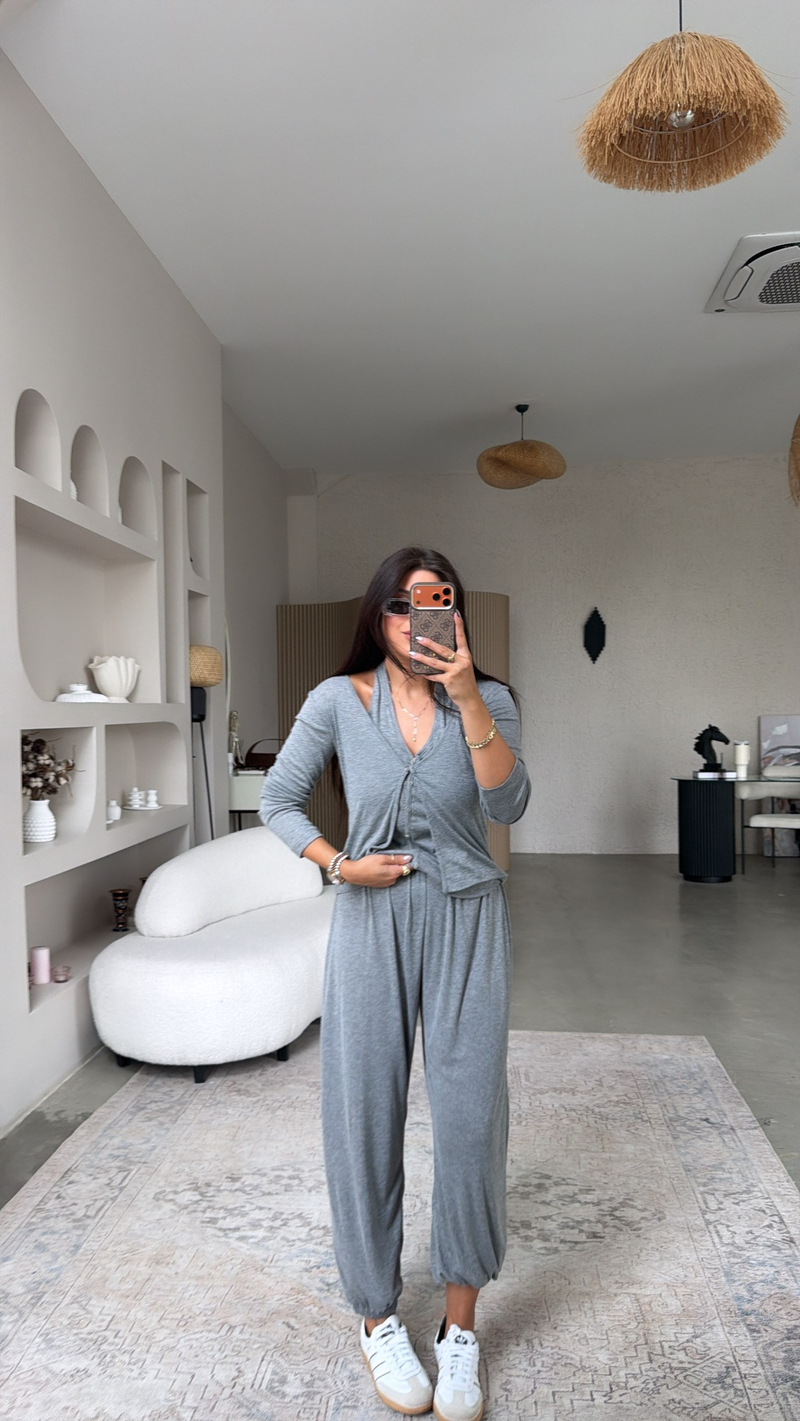 Gri ZR Model Kendinden Yelekli İnce Takım