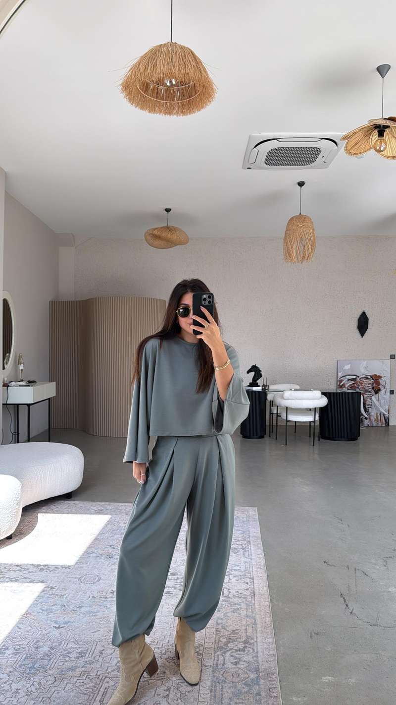 Haki Ön Pile Detaylı Oys Model Takım