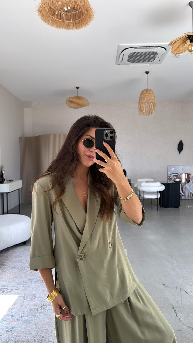 Haki Premium Ceket Pantolon Takım