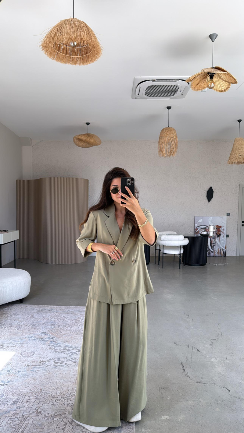 Haki Premium Ceket Pantolon Takım