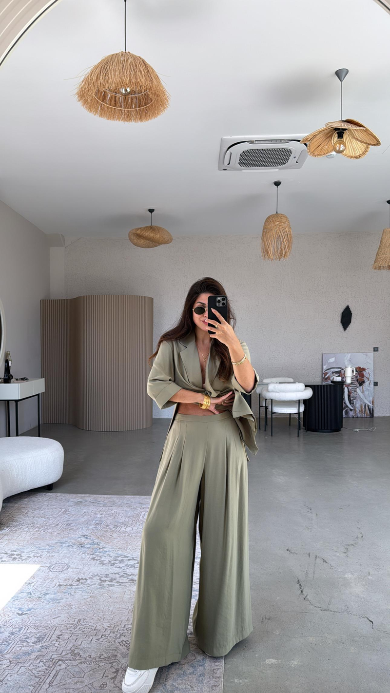 Haki Premium Ceket Pantolon Takım