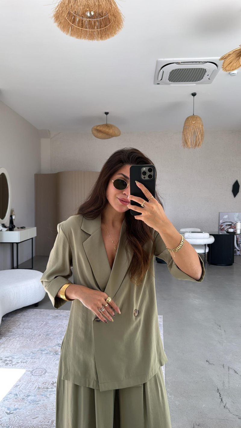 Haki Premium Ceket Pantolon Takım