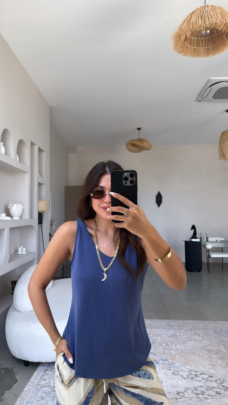 İndigo İnce Modal V Yaka Atlet