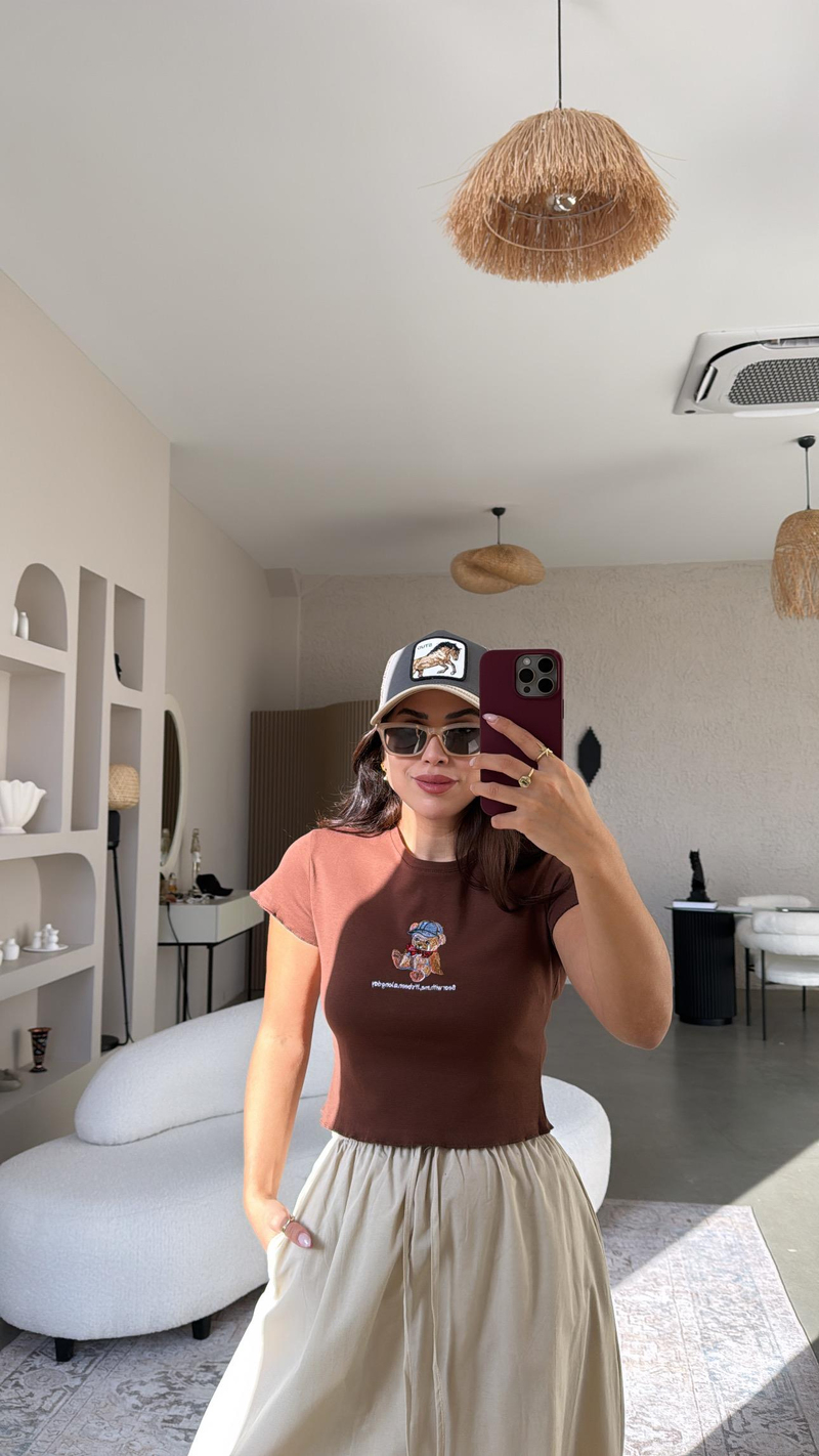 Kahverengi Ayıcıklı Tshirt