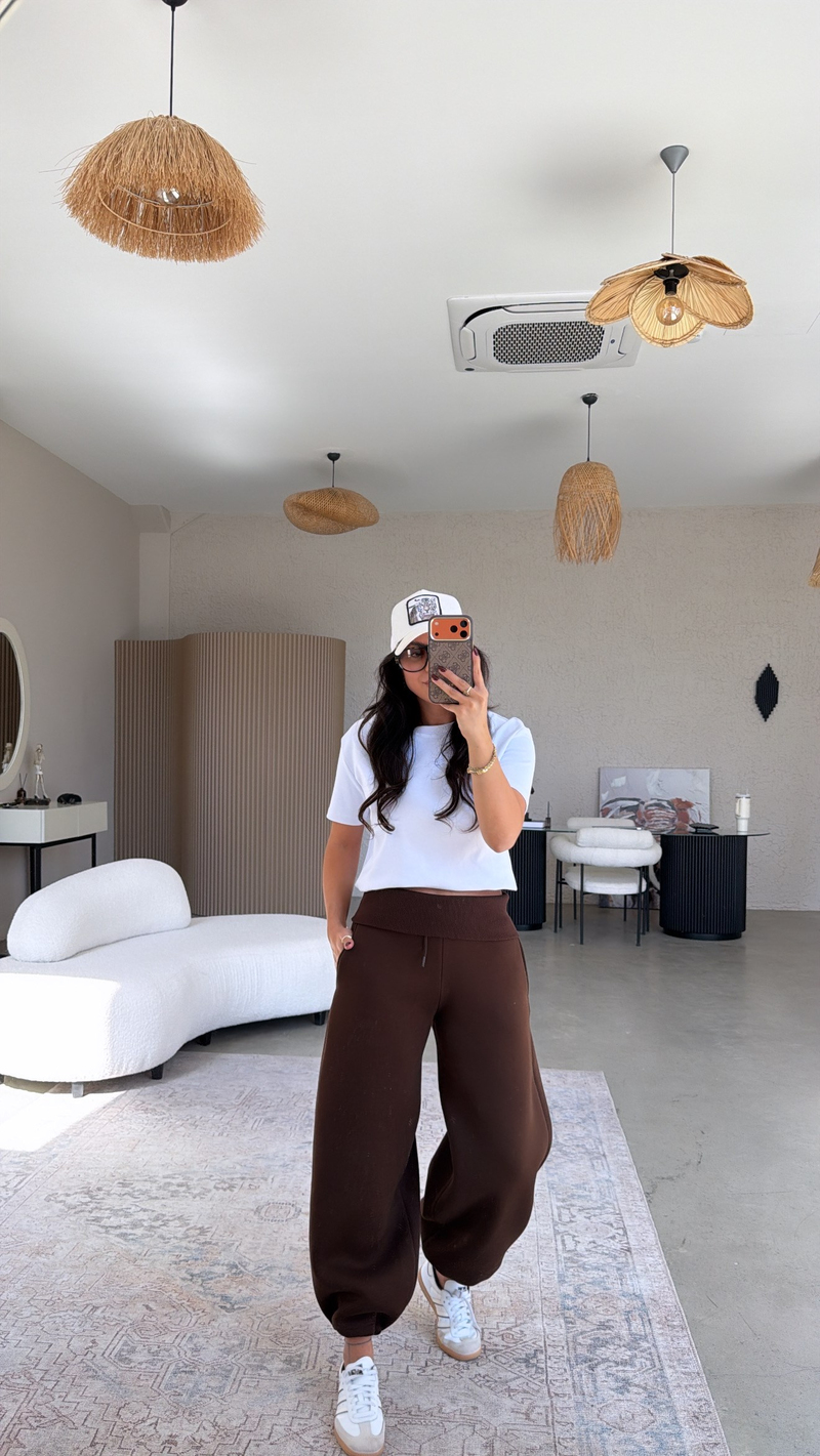 Kahverengi Beli Katlı Şardonlu Brshk Model Eşofman
