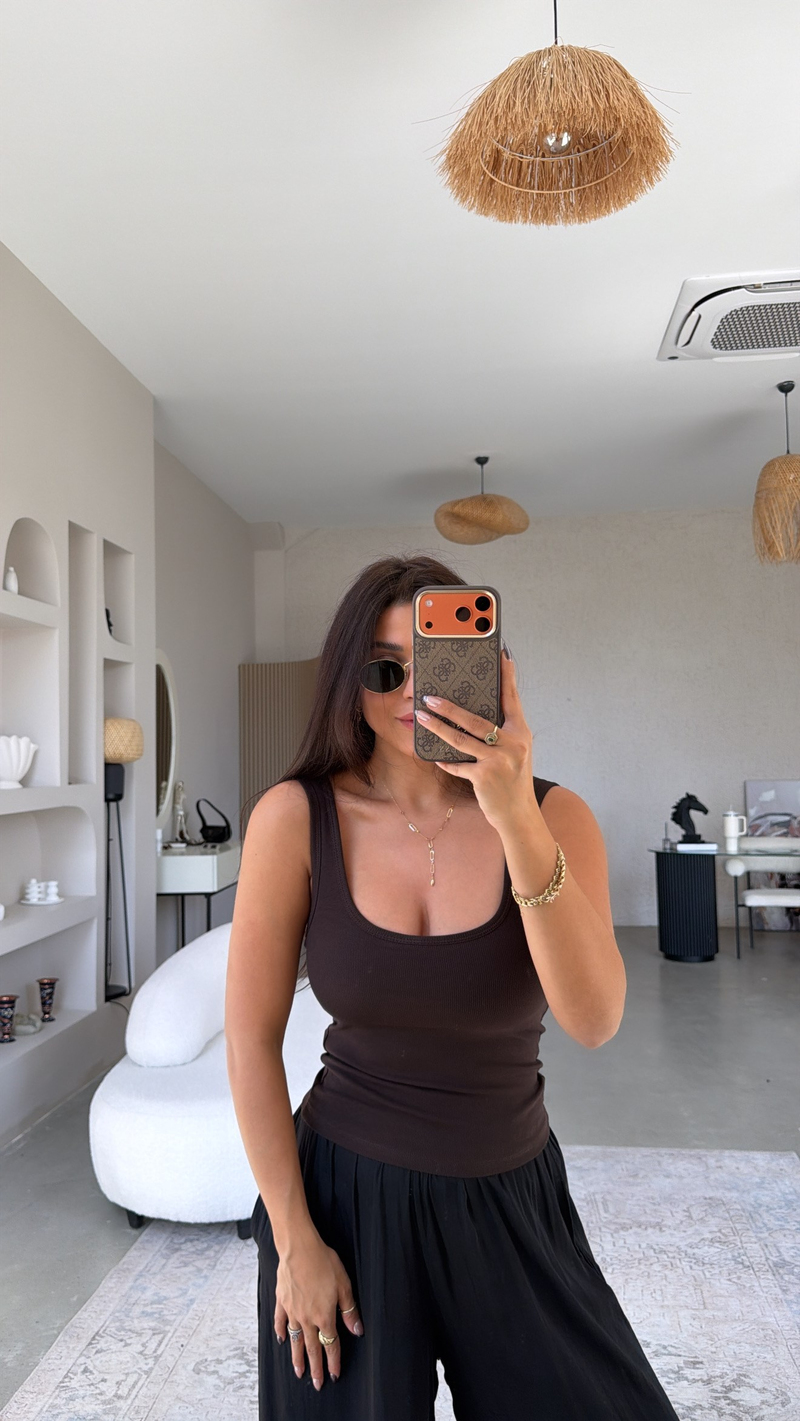 Kahverengi Globlu Bra Free Fitilli Pamuklu Dlv Atlet