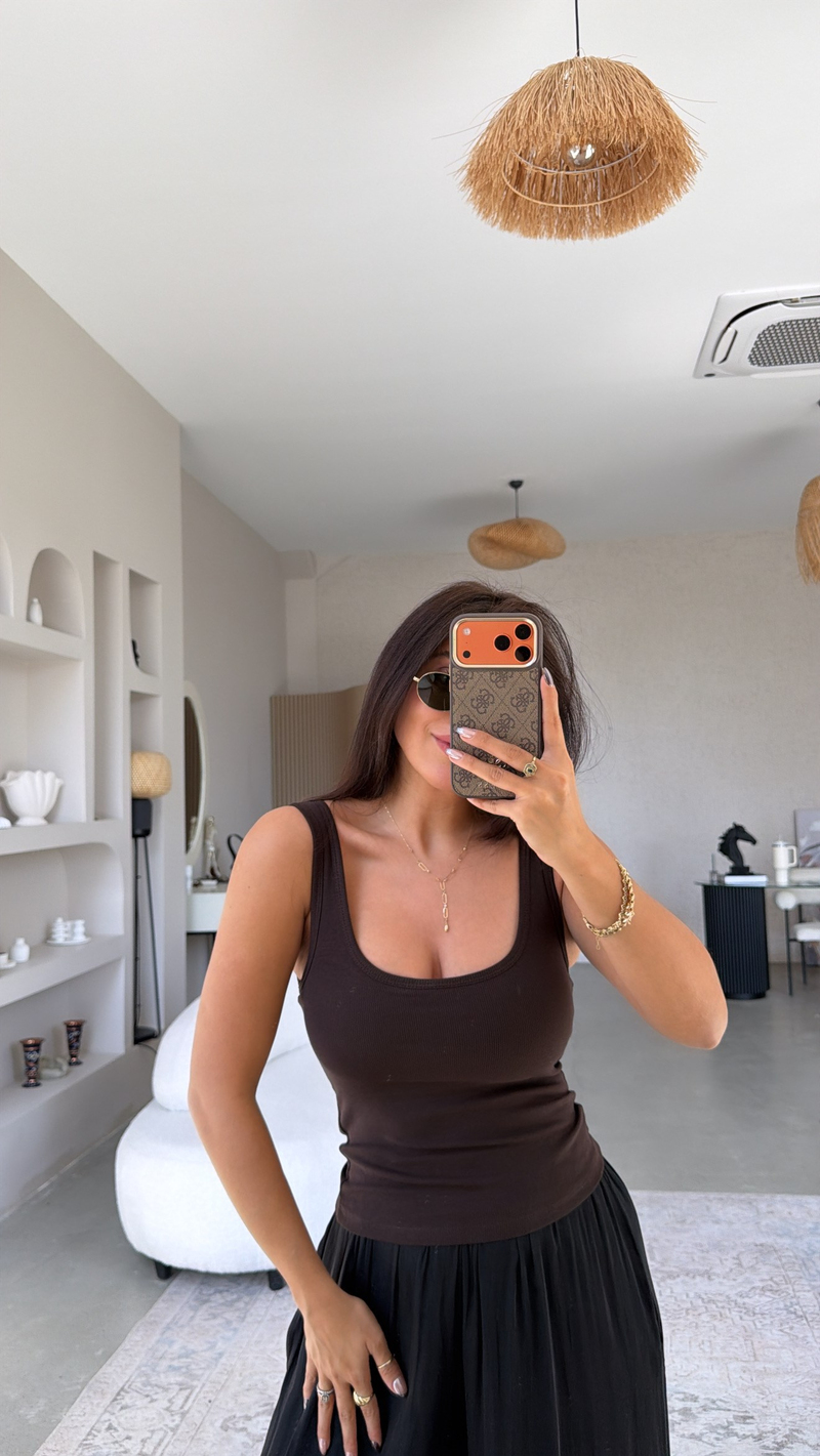 Kahverengi Globlu Bra Free Fitilli Pamuklu Dlv Atlet