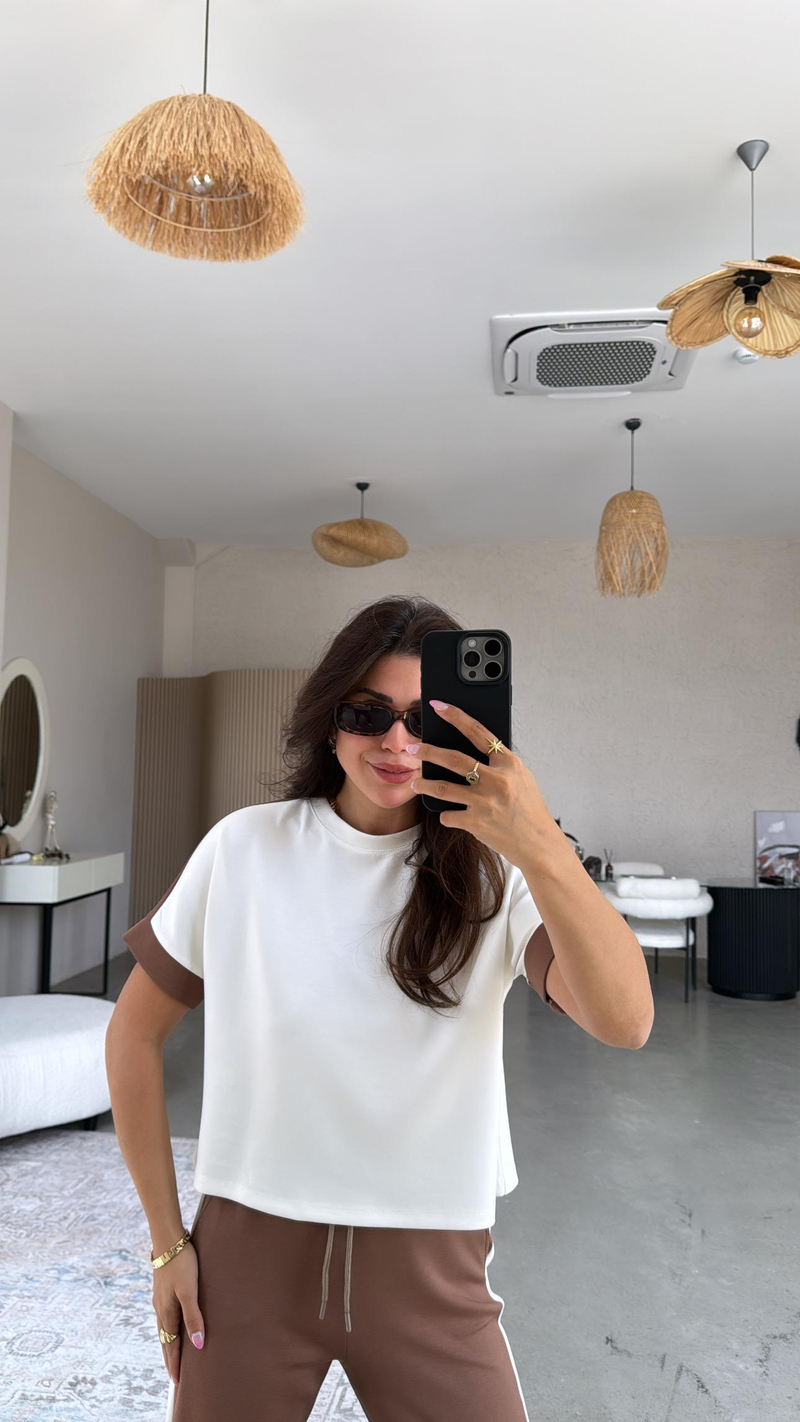 Kahverengi Şeritli Modal Takım
