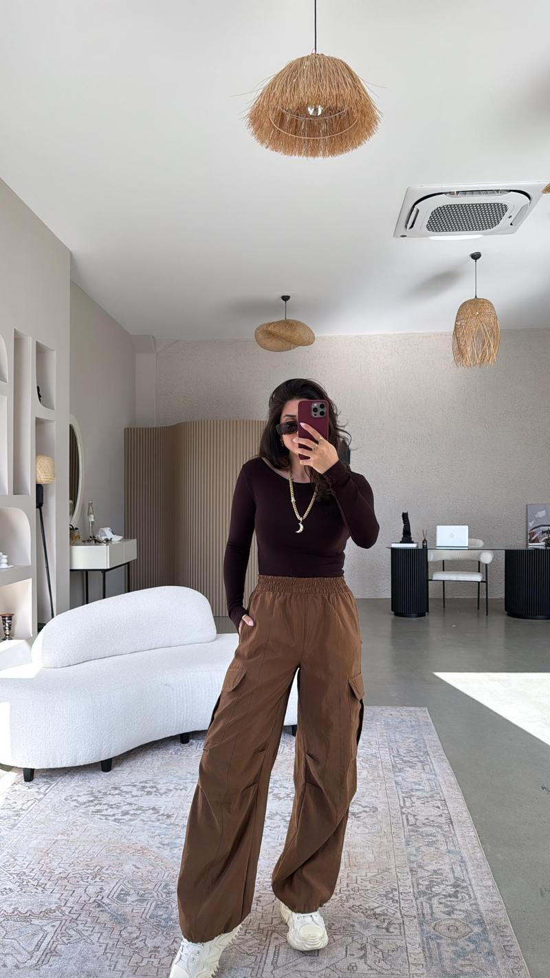 Kahverengi ZR Paraşüt Pantolon