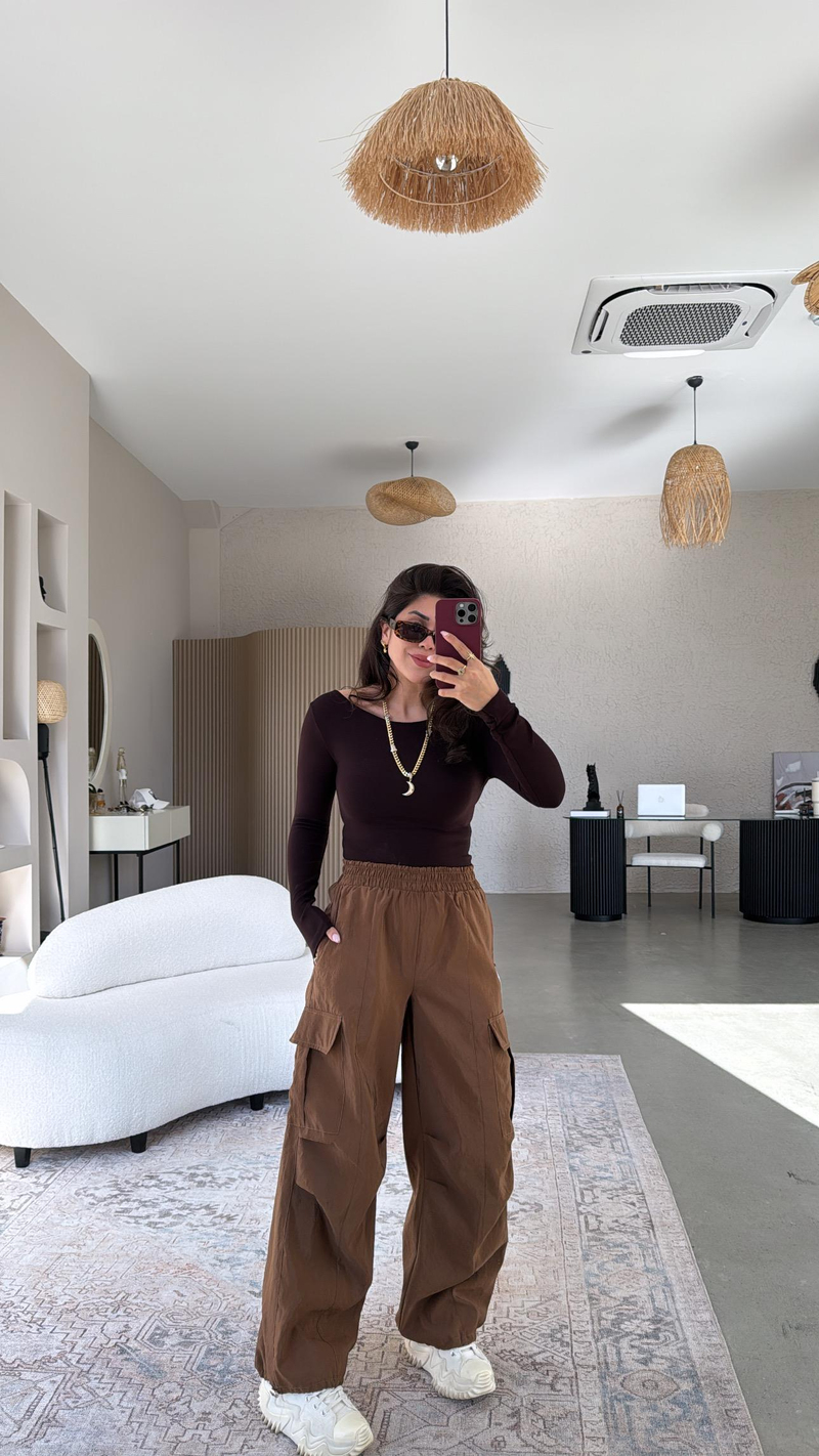 Kahverengi ZR Paraşüt Pantolon