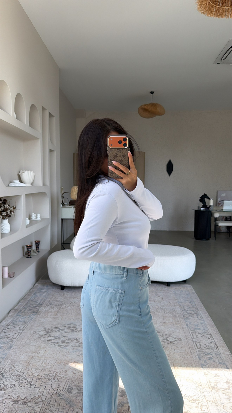 Kar Yıkama Açık Renk Beli İpli Dlv Tensel Denim