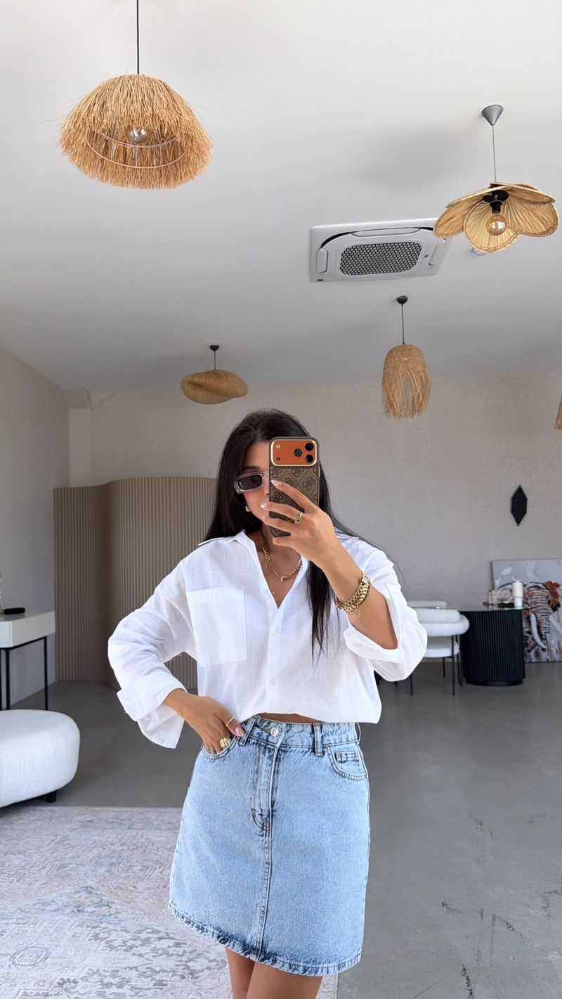 Kar Yıkama Denim Etek
