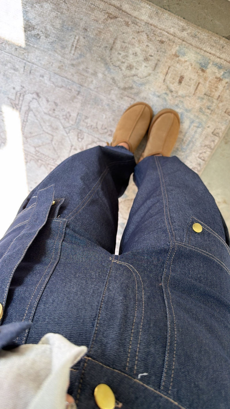 Kargo Cepli Likralı Yüksek Bel Denim Pantolon
