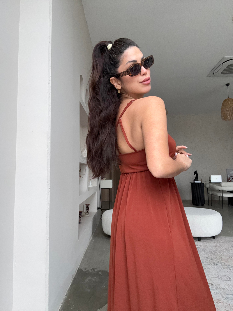 Kiremit Sırtı Çapraz Askılı Buzzy Tulum