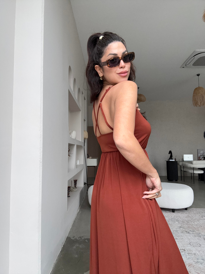 Kiremit Sırtı Çapraz Askılı Buzzy Tulum